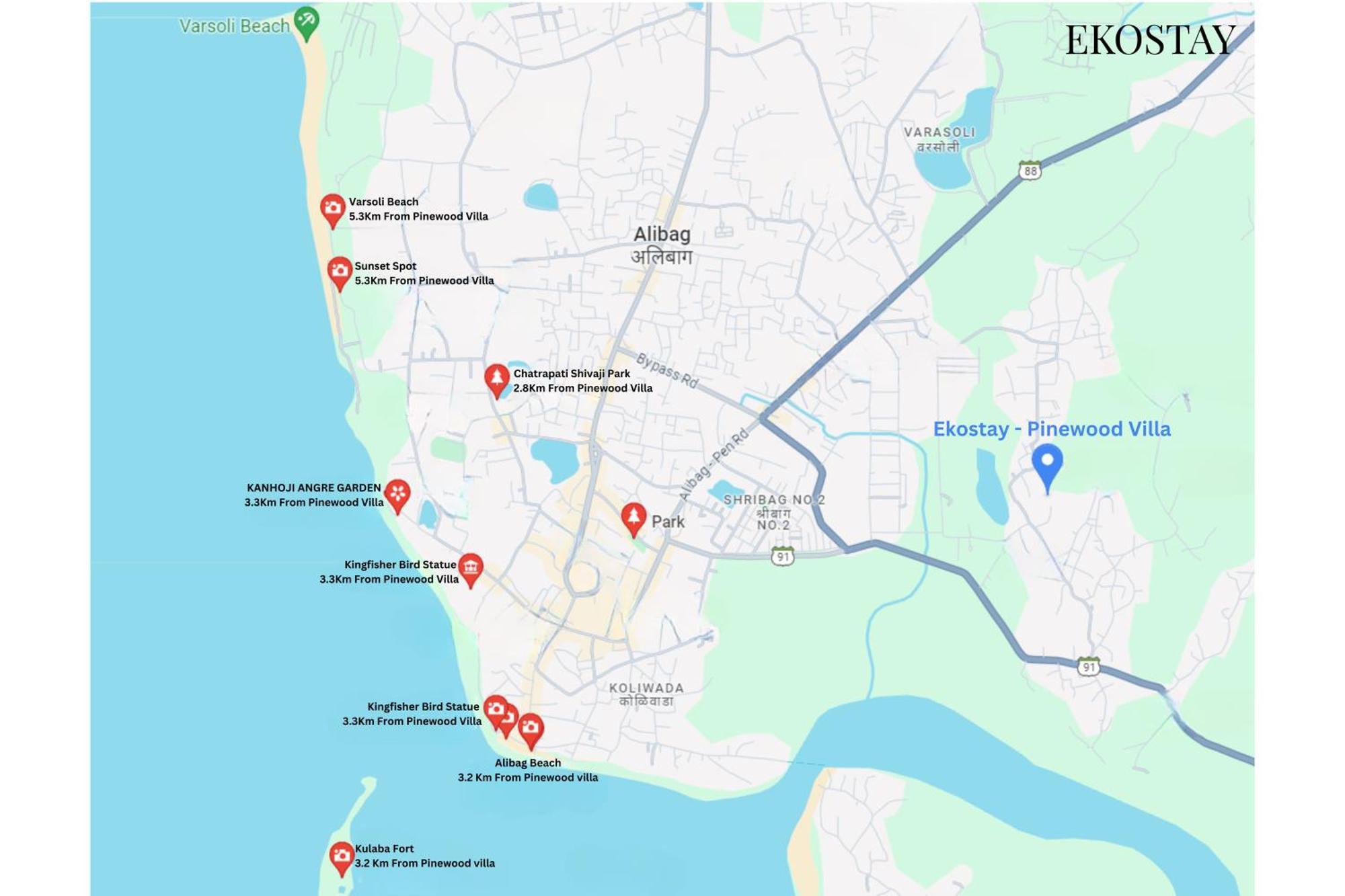 Ekostay - Pinewood Villa آليباغ المظهر الخارجي الصورة